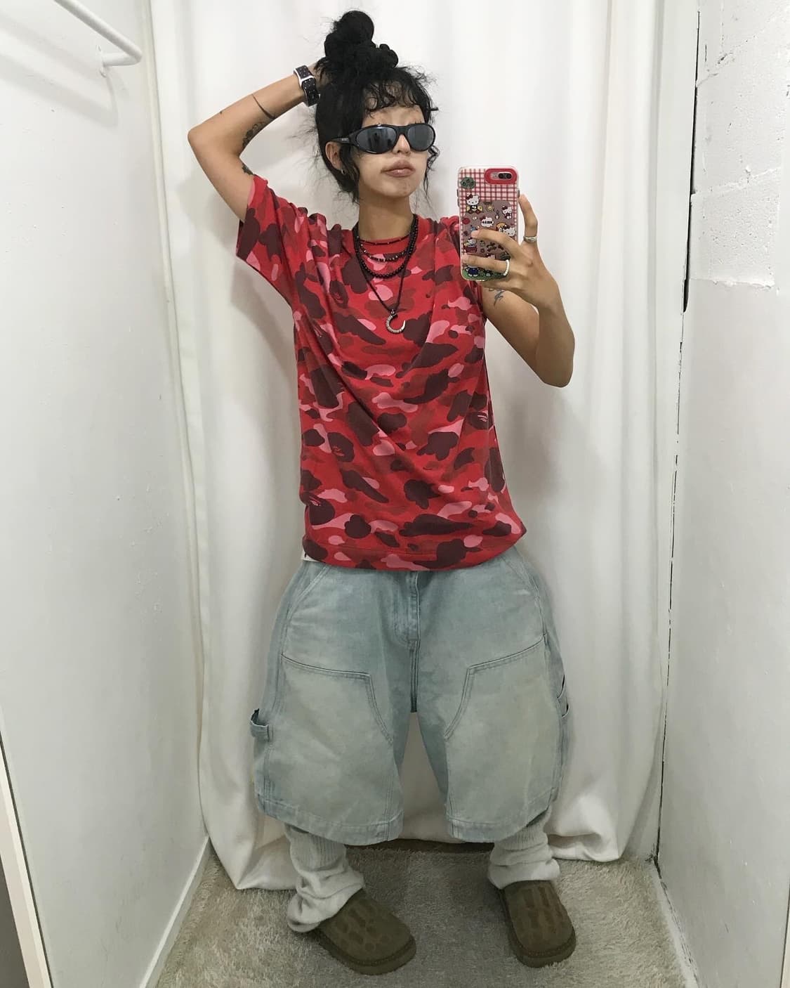 Bape Red Camouflage Printing T-shirt 상품이미지2