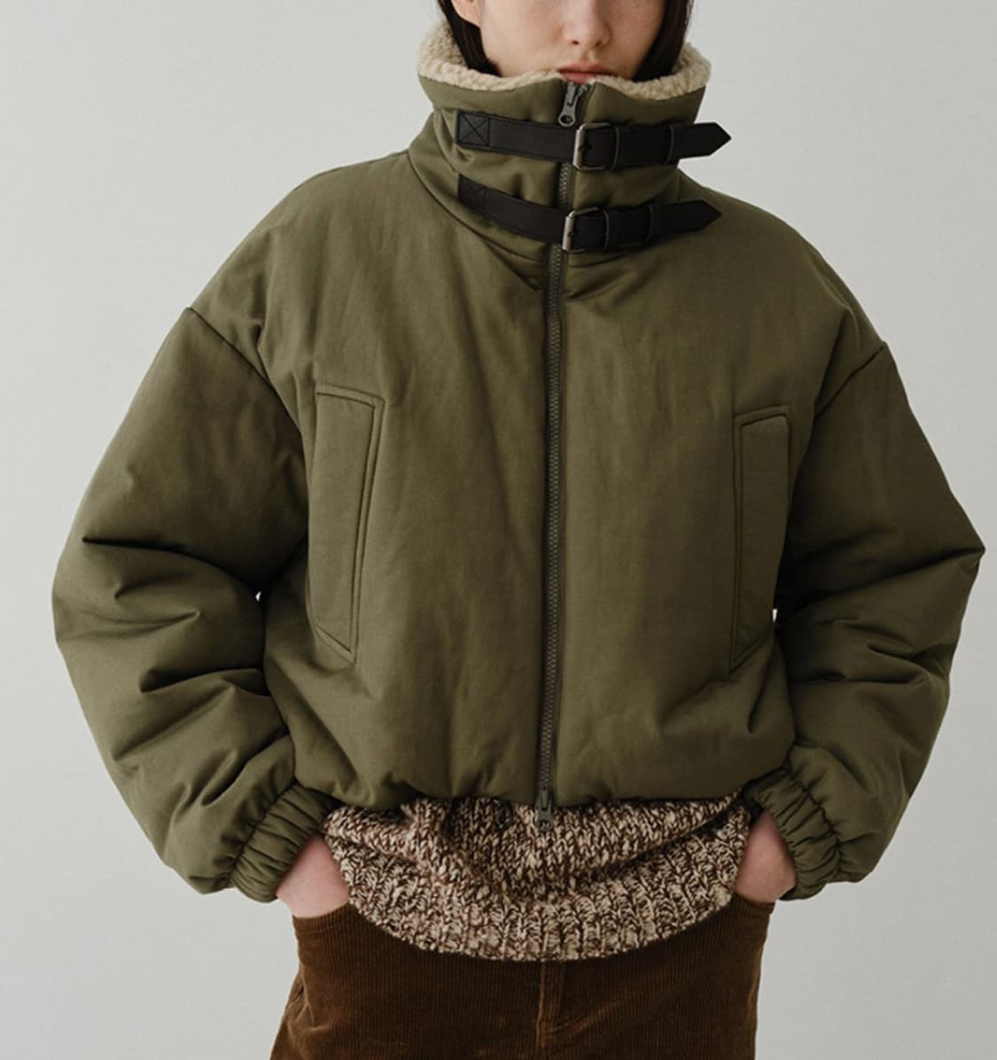 R2W 킹슬리 레더 버클 자켓 점퍼 블루종 상품이미지2