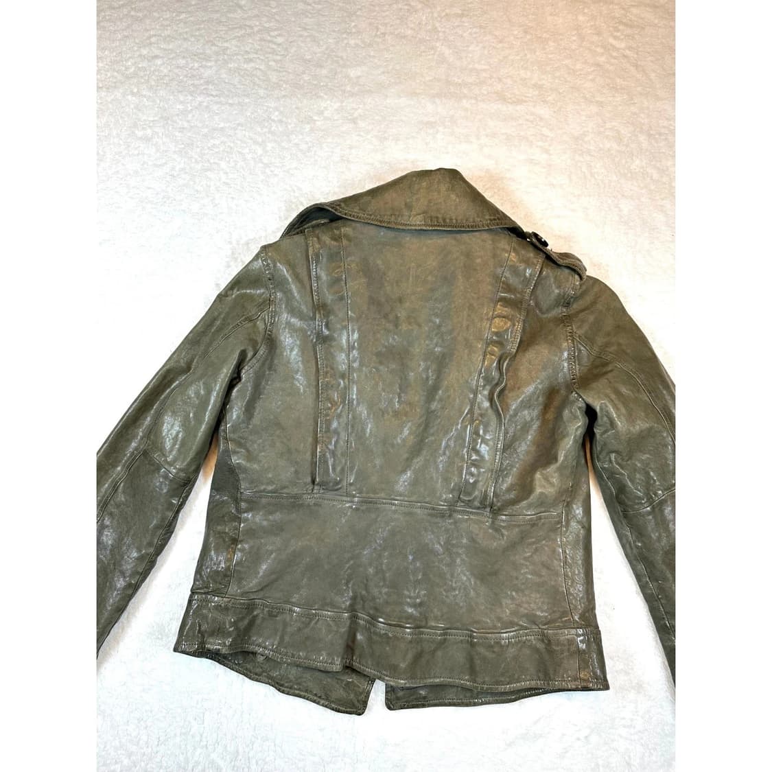 올드 갭 레더 피코트 올리브 상품이미지8