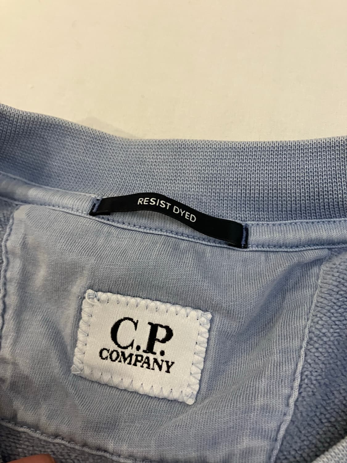 23FW CP 컴퍼니 자수로고 가먼트다잉 스웻셔츠 리비에라 블루 상품이미지4