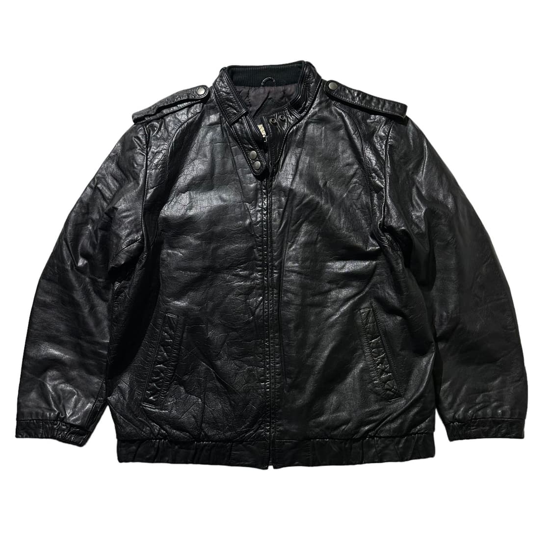 Hi Land 카우스킨 소가죽 레더 바이커 봄버 자켓 상품이미지1