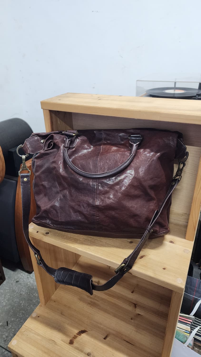 몽삭(Monsac) 가죽 토트백 겸 숄더백 브라운 상품이미지2