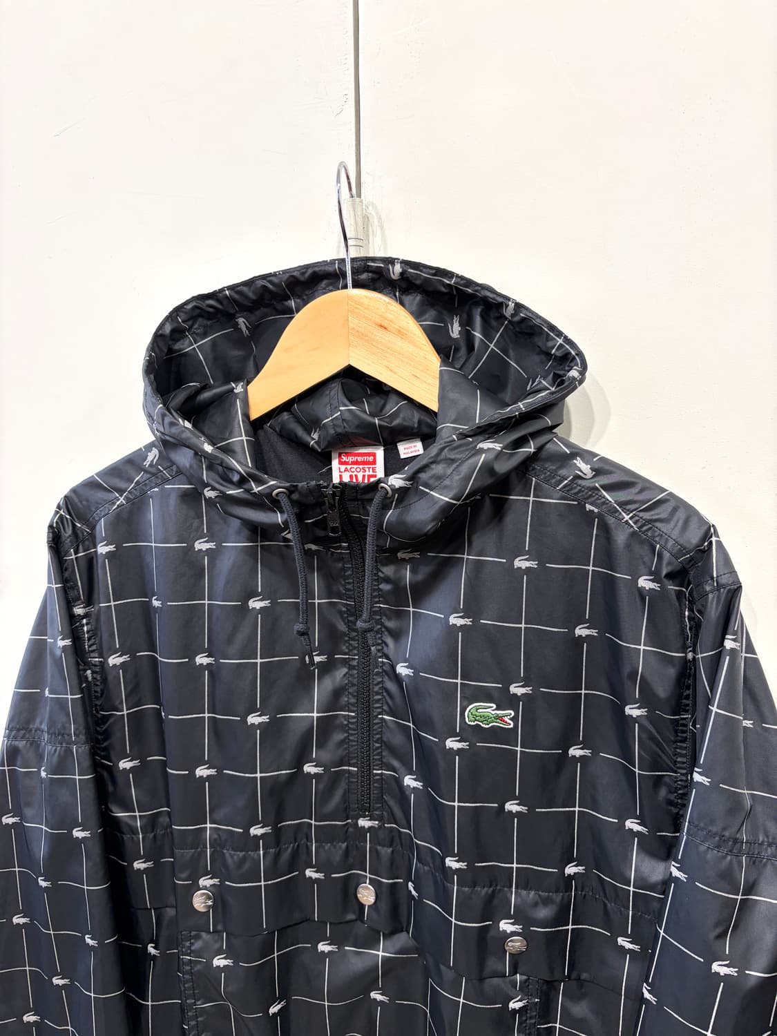 슈프림 x 라코스테 리플렉티드 그리드 나일론 아노락 상품이미지4