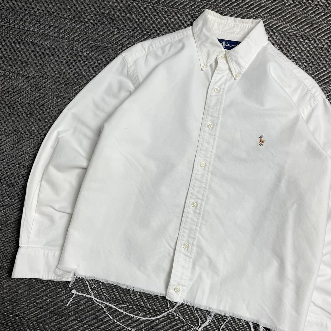 폴로 랄프로렌 옥스포드 화이트 컷팅 크롭 셔츠o 5085 상품이미지3