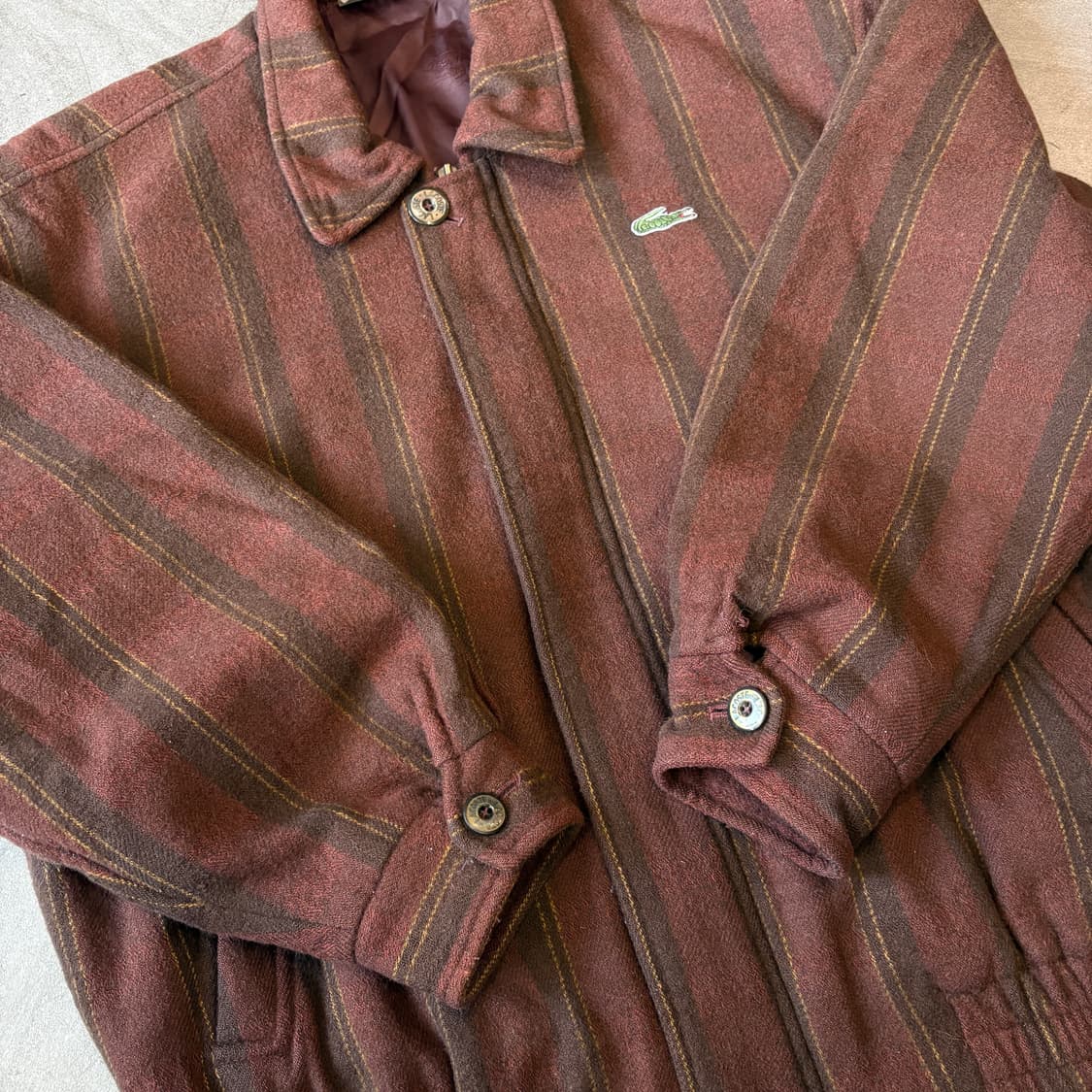 라코스테 정품 정품 버건디 울 블루종 자켓 상품이미지6