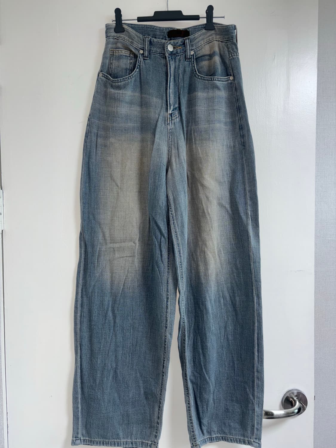 중청 워싱 와이드 데님 팬츠 상품이미지1