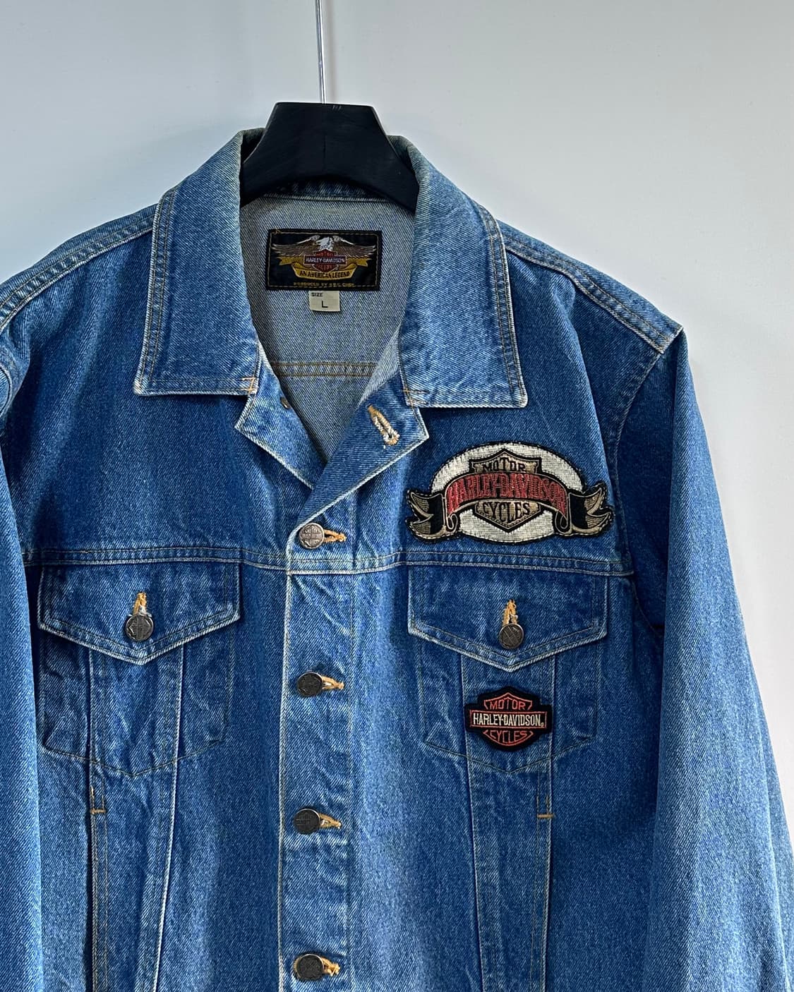 90s 할리데이비슨 패치 데님자켓(va.115)  상품이미지3