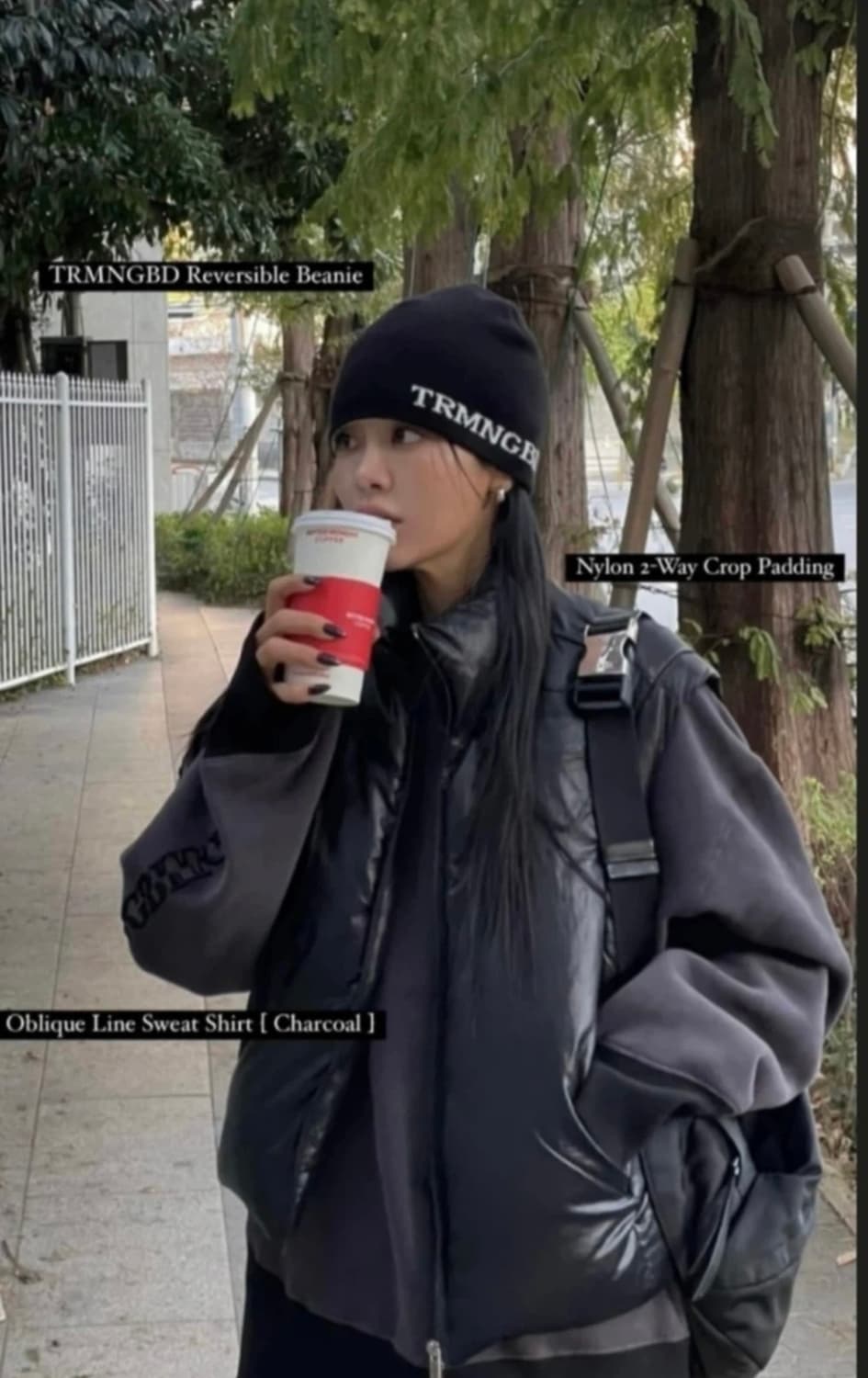 트리밍버드 나일론 투웨이 크롭 패딩 상품이미지2