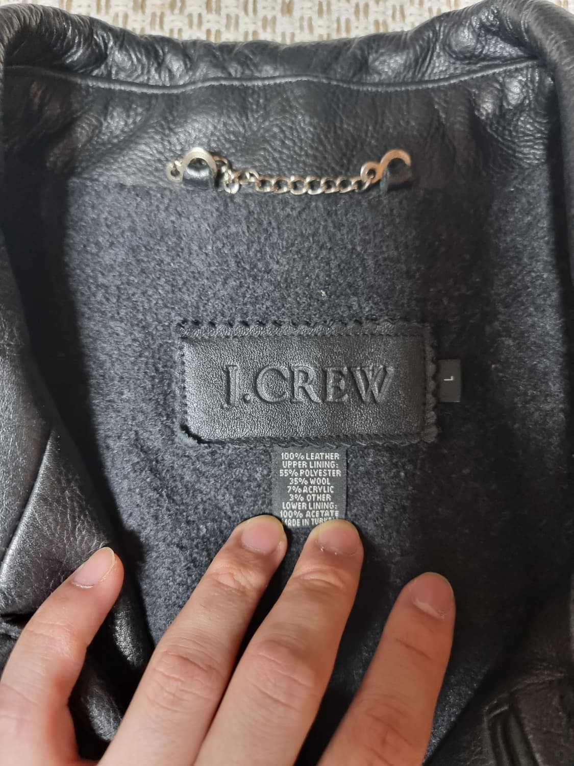 제이크루 jcrew 레더 카코트 블랙 L 상품이미지3