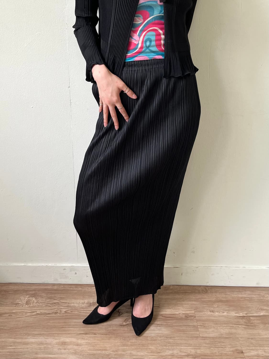 PLEATS PLEASE 블랙 플리츠 스커트 상품이미지6