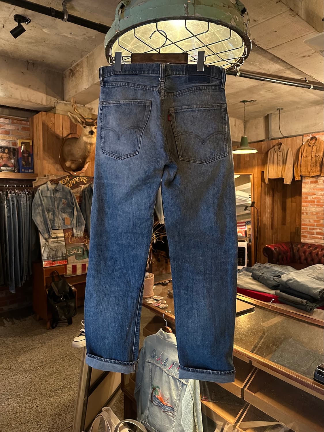 70s USA 빈티지 리바이스 505 66전기 셀비지 데님 팬츠 상품이미지5