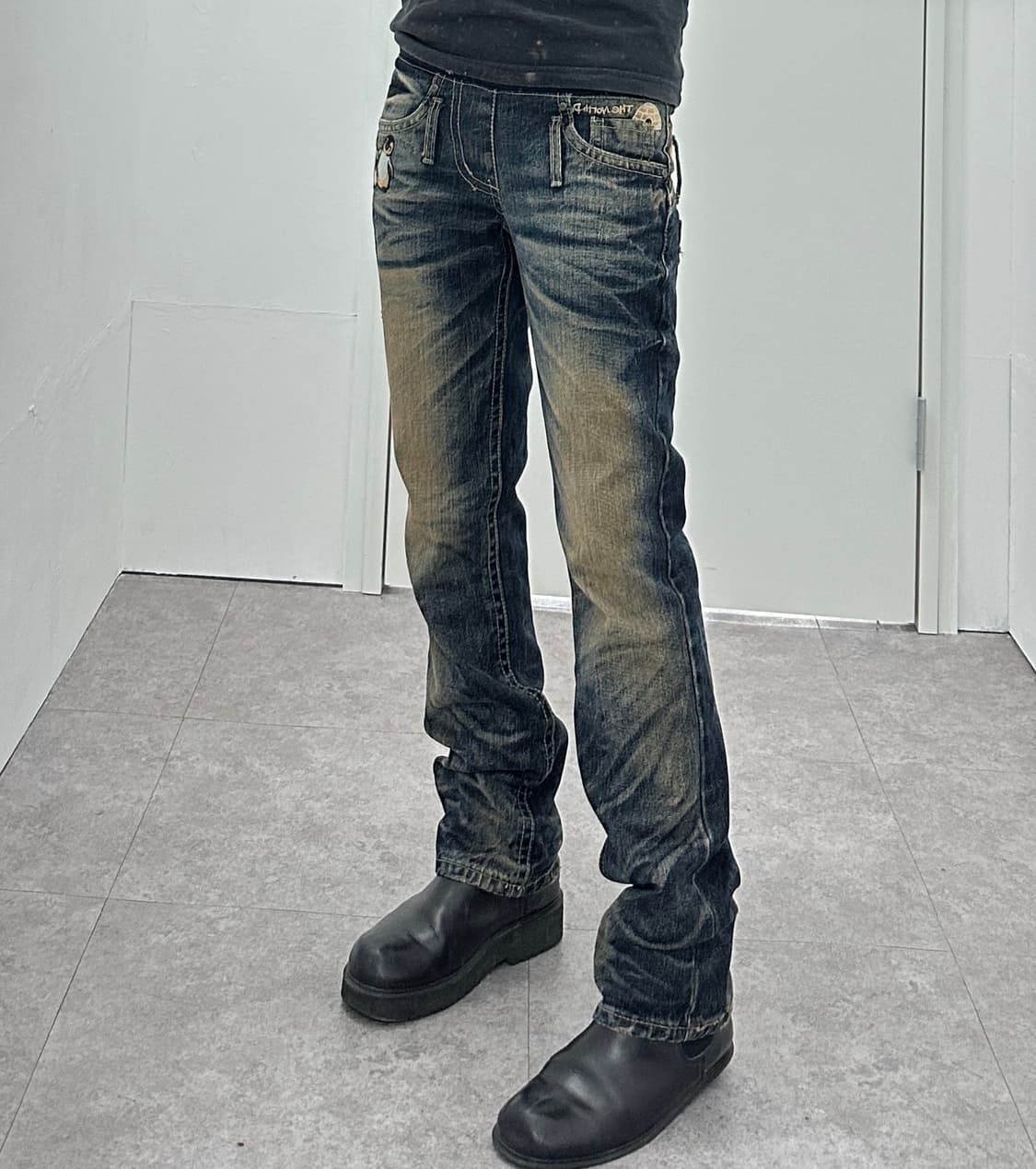 Vintage patch detail washing denim  상품이미지2