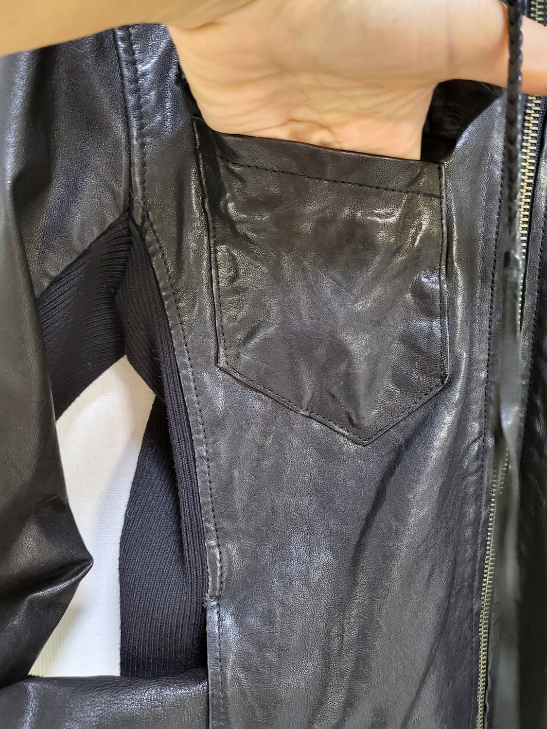 일본 브랜드 버팔로 버지터블 양가죽 후드 자켓55-66 상품이미지3