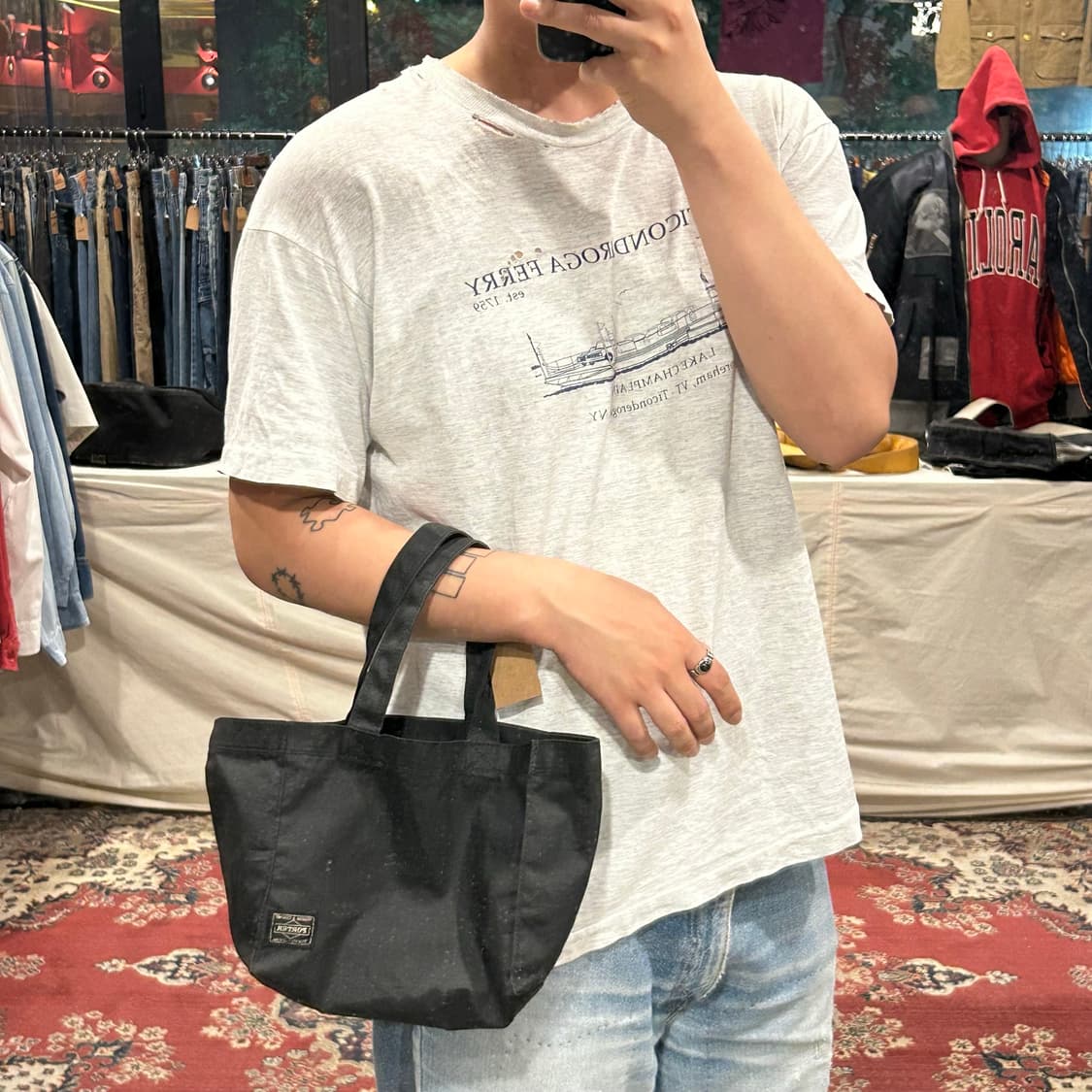 요시다 포터 립스탑 블랙 미니백 가방 상품이미지8