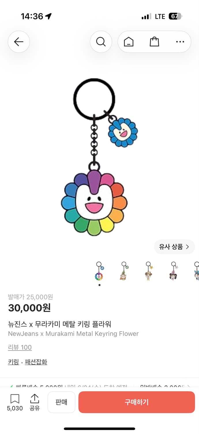 무라카미 메탈 키링 플라워 상품이미지3