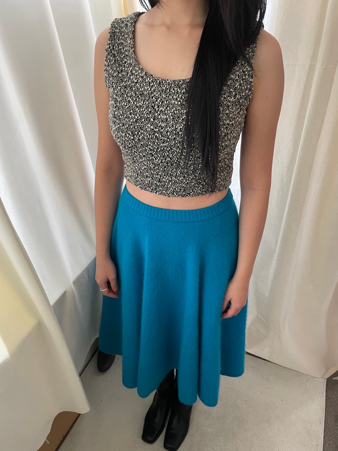 vintage angora banding flare skirt 상품이미지9