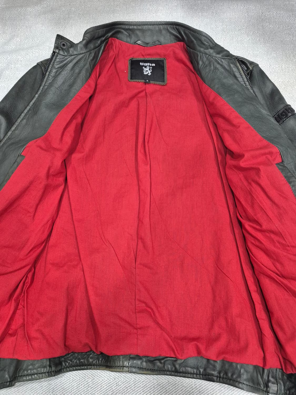 tigha 티하 양가죽 라이더 자켓 청록색 남성 95~슬림100사이즈 상품이미지4