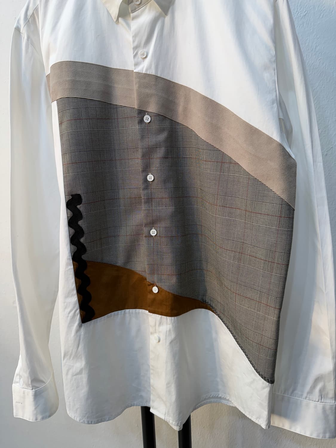 정품) 솔리드옴므 패치워크 셔츠 50(105) 상품이미지3