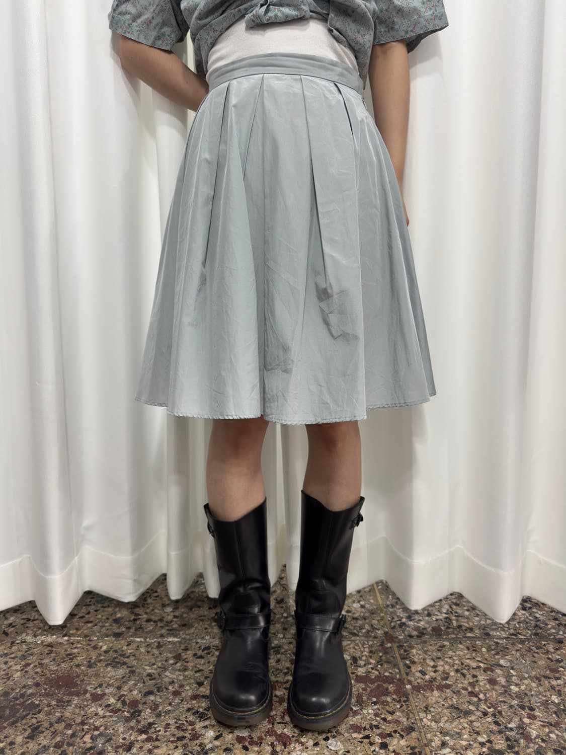 soft blue pleats skirt 상품이미지2