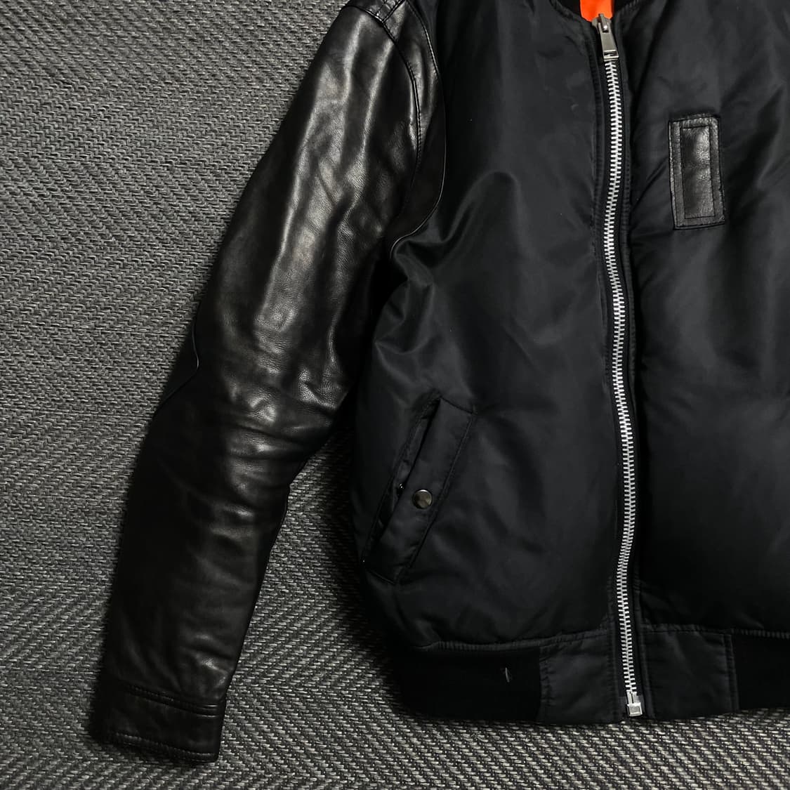 빈티지 카우 레더 믹스 MA-1 항공 점퍼y 5295 상품이미지4