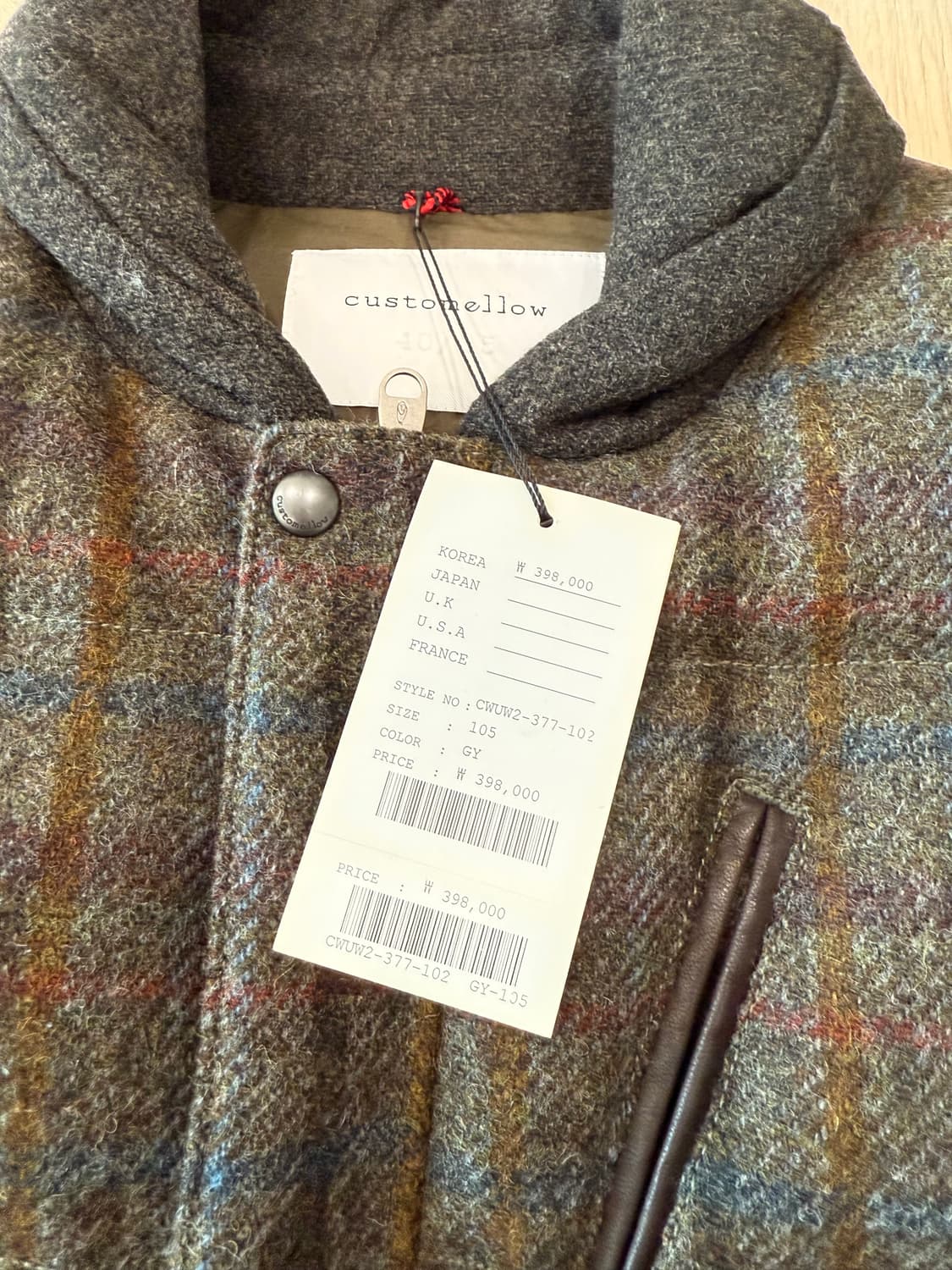 새상품) 커스텀멜로우 레이어드 끝판왕 울 체크 덕다운 조끼 상품이미지3