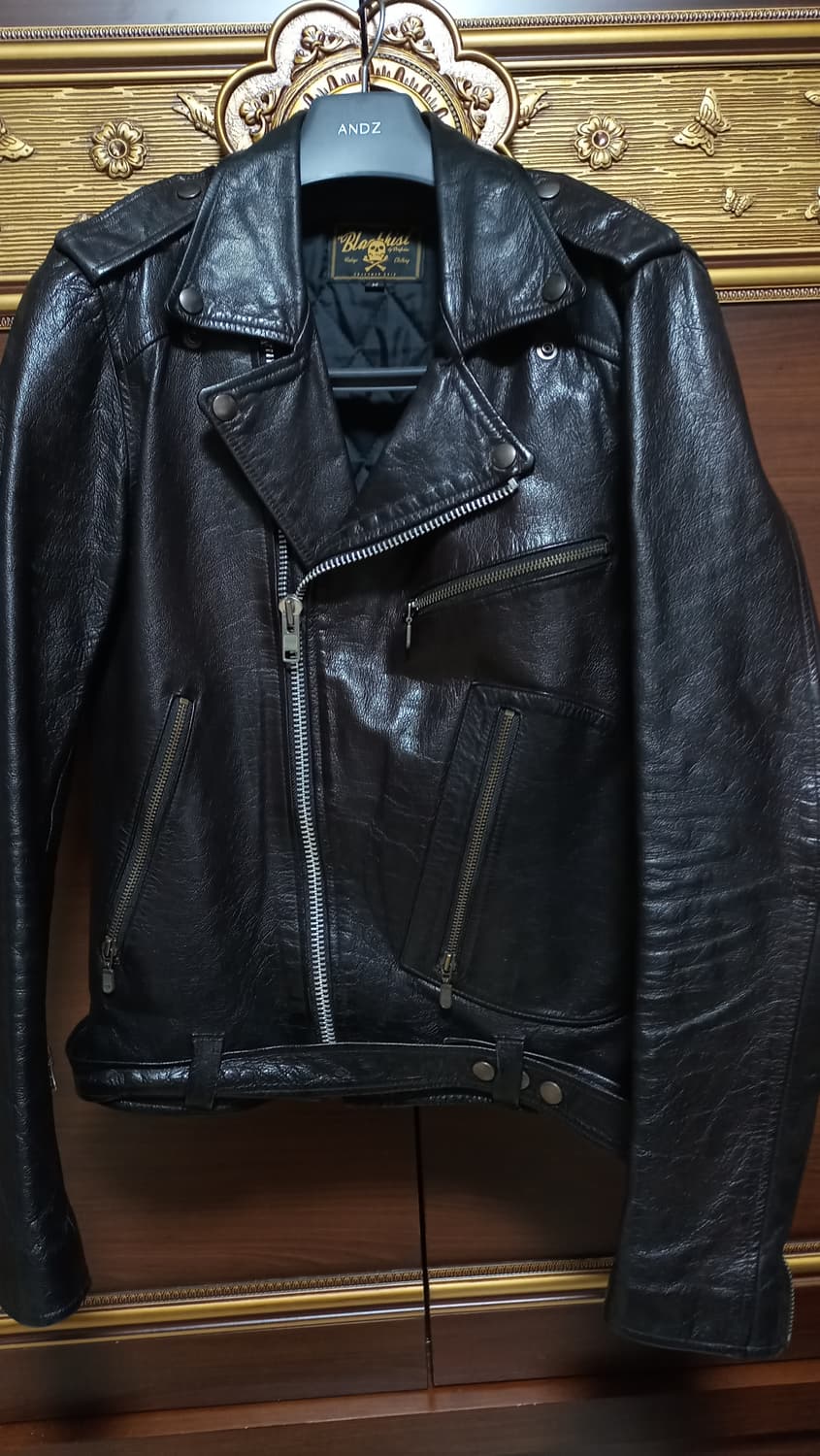 디아프바인X블랙키스트 가죽 라이더 자켓M 상품이미지3