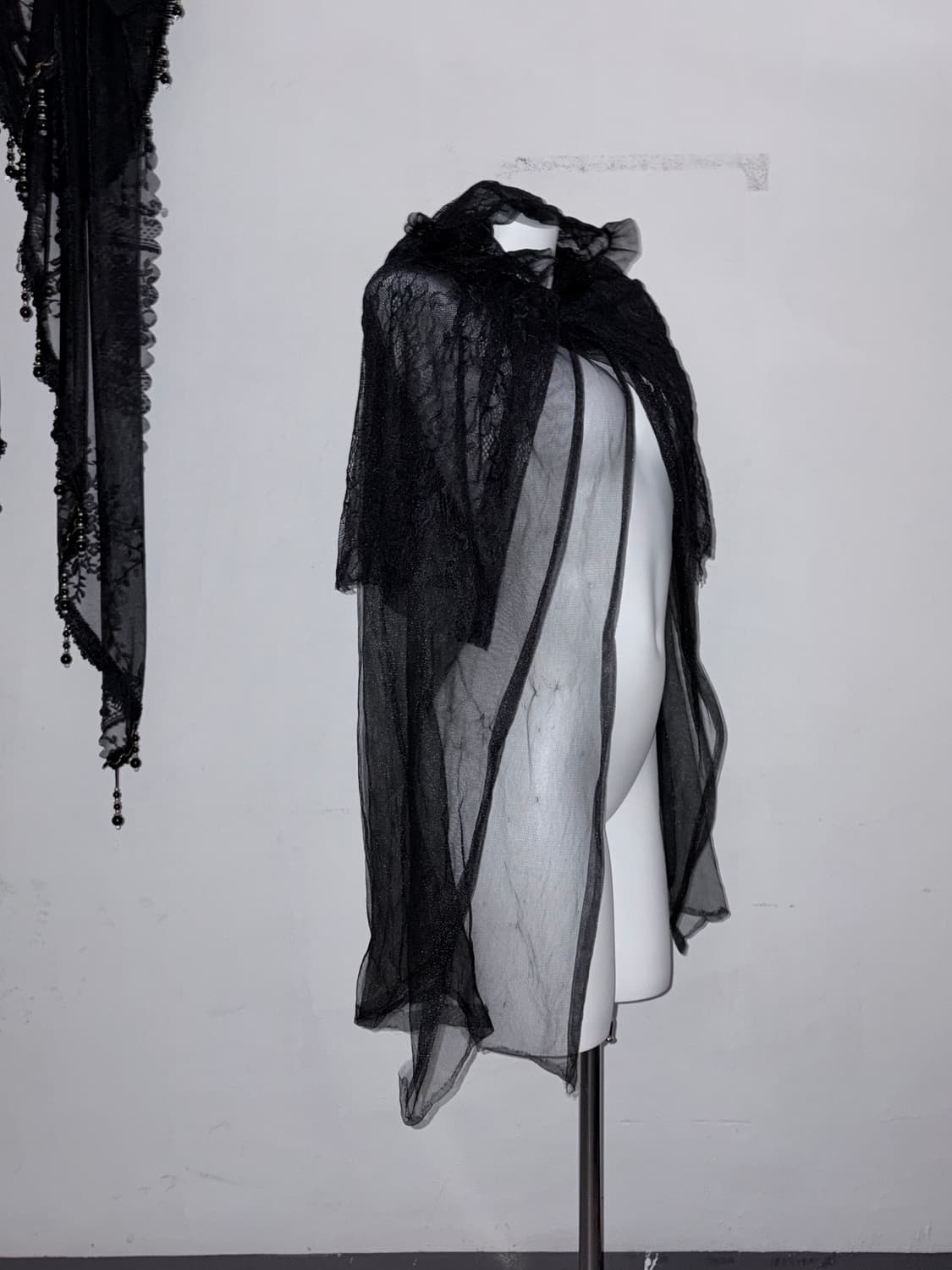 고스세트 2pcs 오사라기깔 시스루 레이스 다크페미닌 고딕 상품이미지5