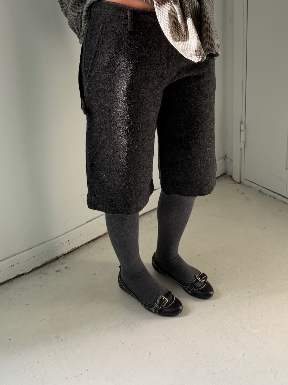 일본빈티지 울90% 포멀 하프팬츠 상품이미지1