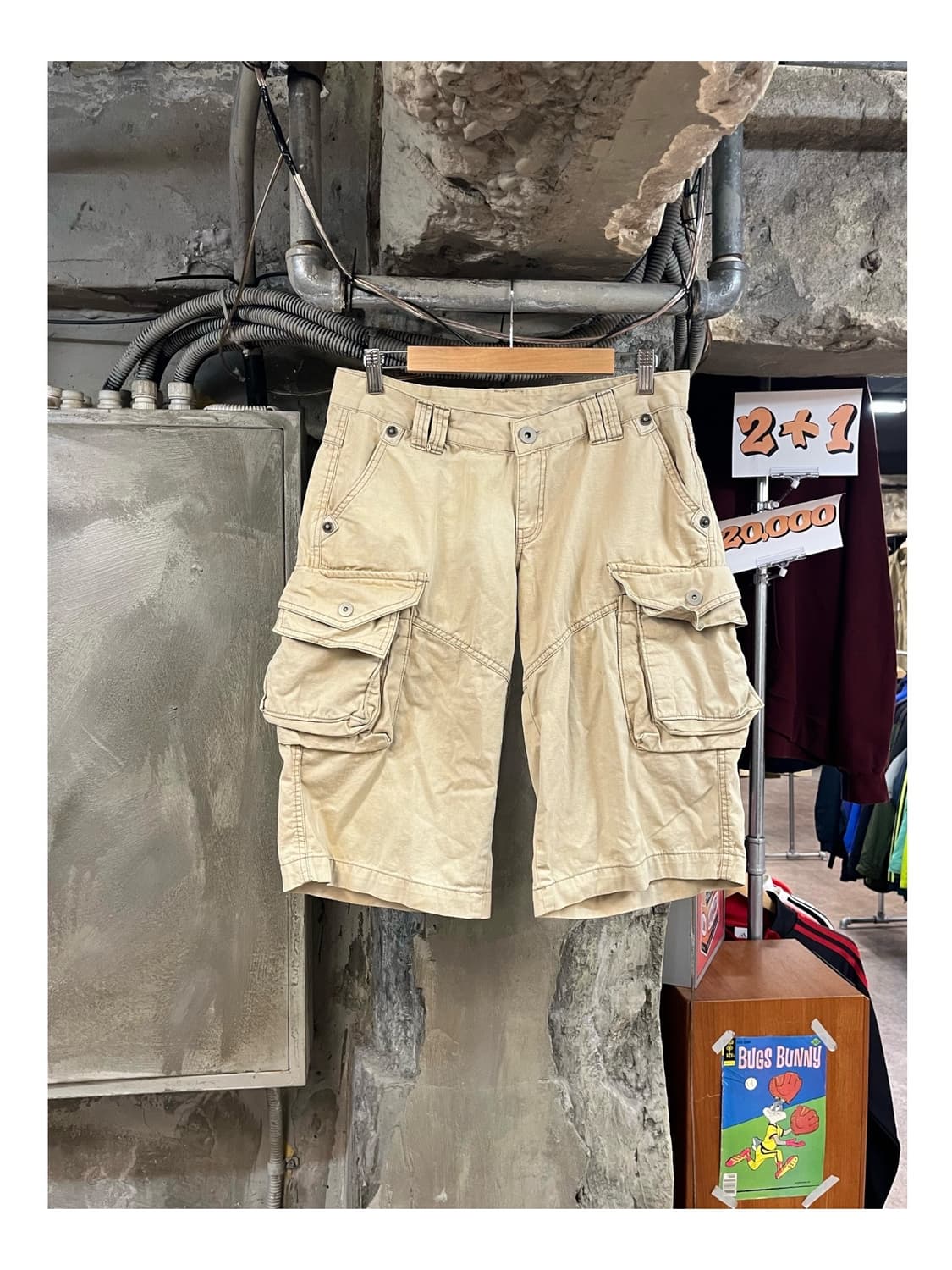 빈티지 카고 하프 팬츠 베이지 M #csz3555 상품이미지1
