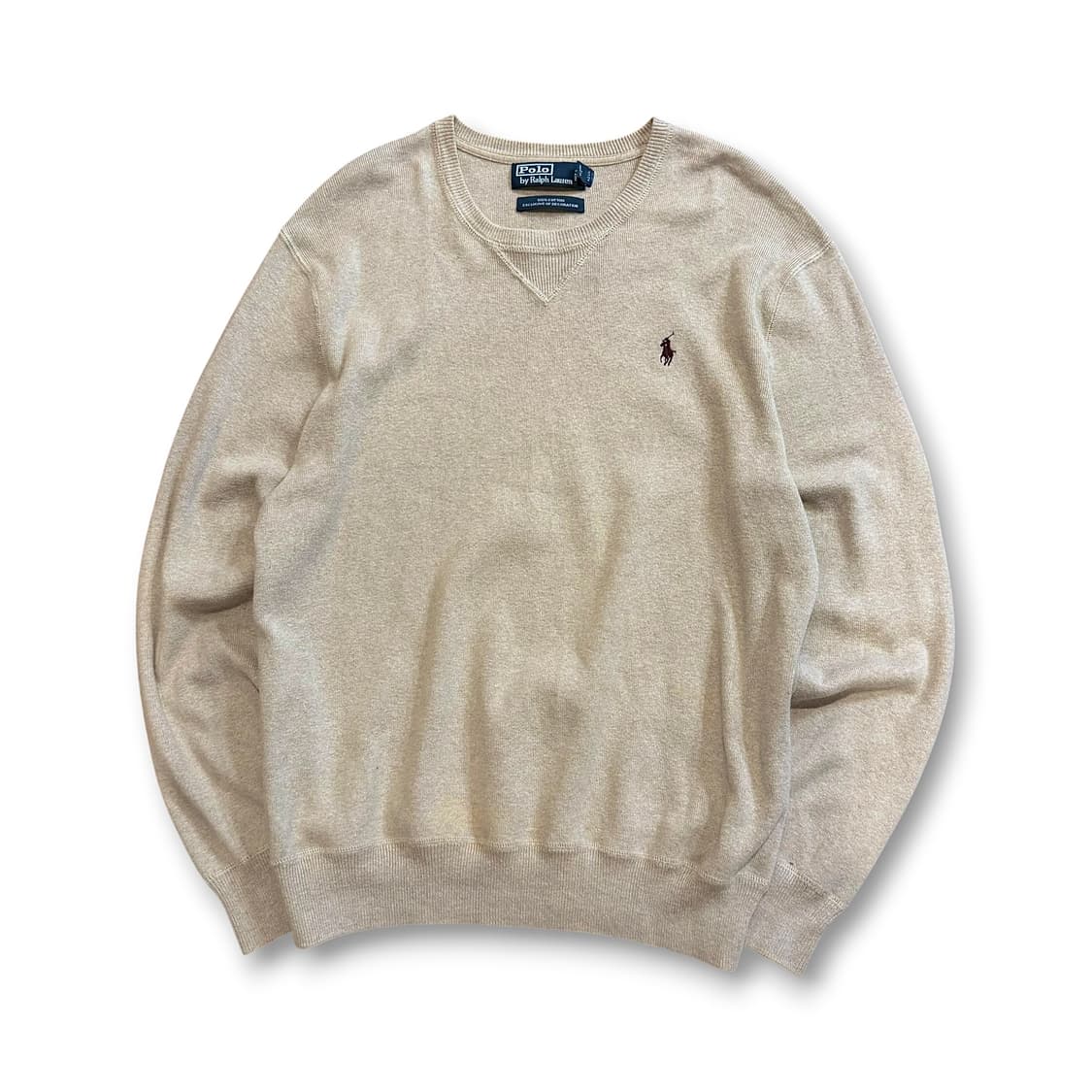 폴로 랄프로렌 오트밀 버건디 미니 포니 코튼 니트  상품이미지1
