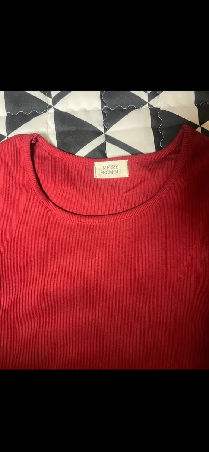 메리프롬미 치즈티 긴팔 레드 베이직 상품이미지7