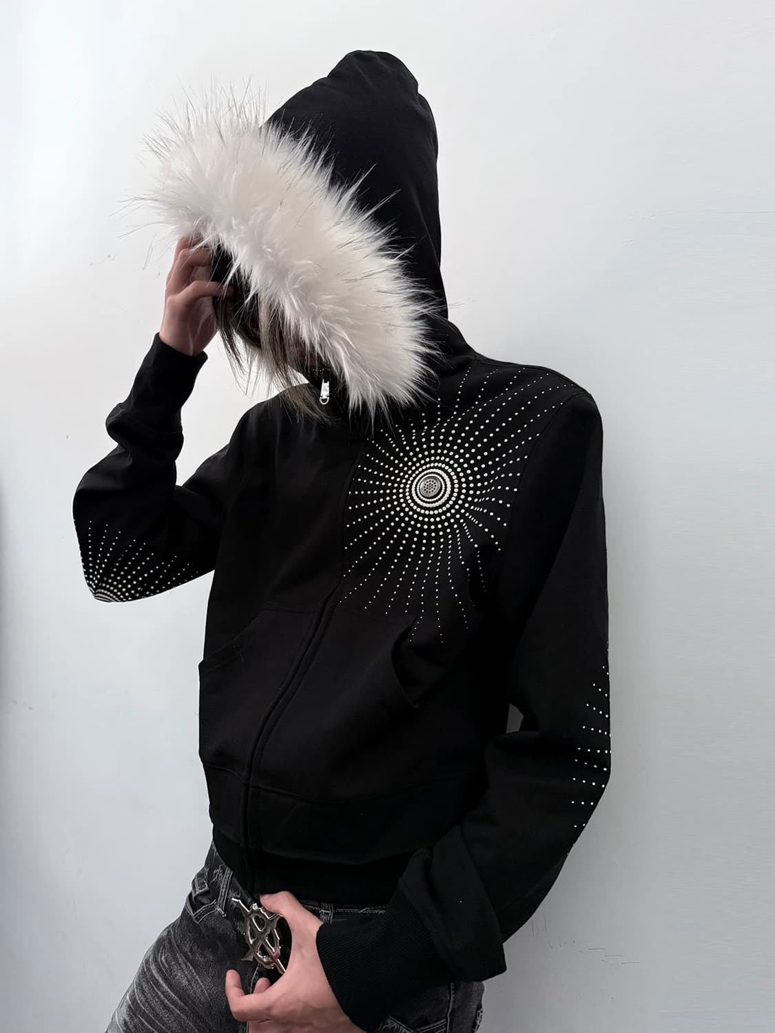Nightflare Stud Fur Zip 상품이미지3