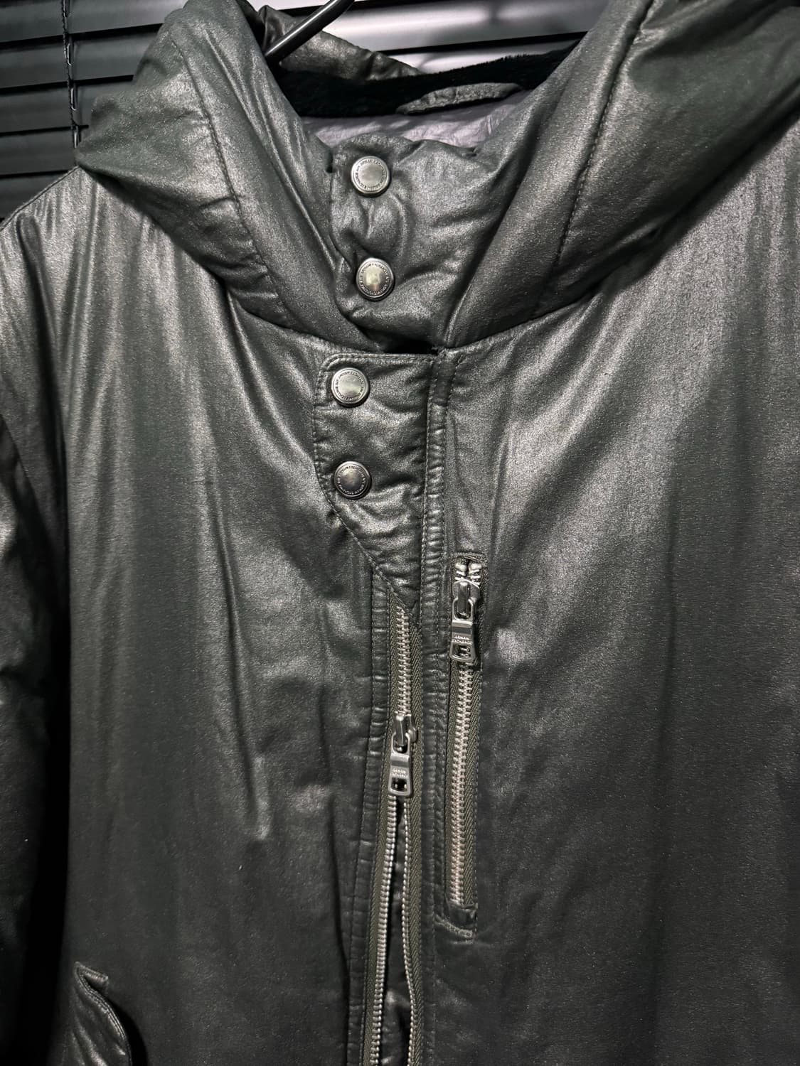 아르마니 익스체인지 알마니 카키 후드 후디 패딩 코팅 M 95 명품 털  상품이미지5