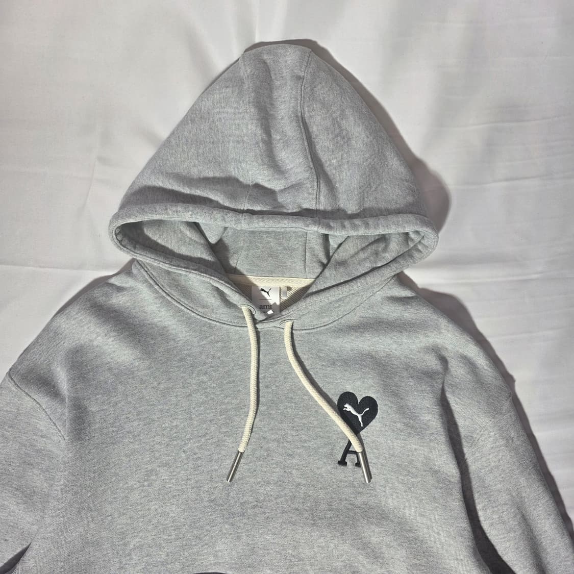 [L]퓨마x아미 로고 그레이 후드티 상품이미지2