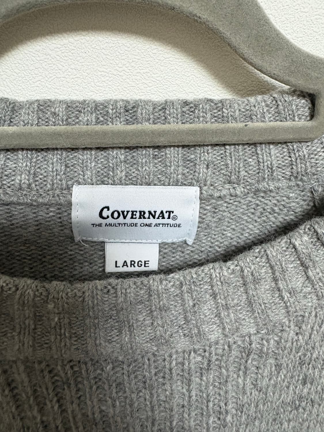 커버낫 빅로고 배색 니트 상품이미지5