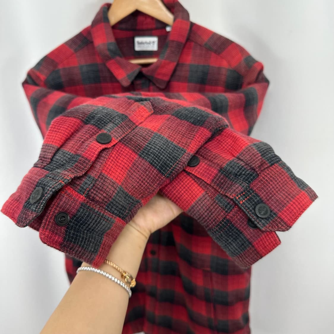   팀버랜드 남자 면 체크 남방 자켓 기모도톰 XL  상품이미지5
