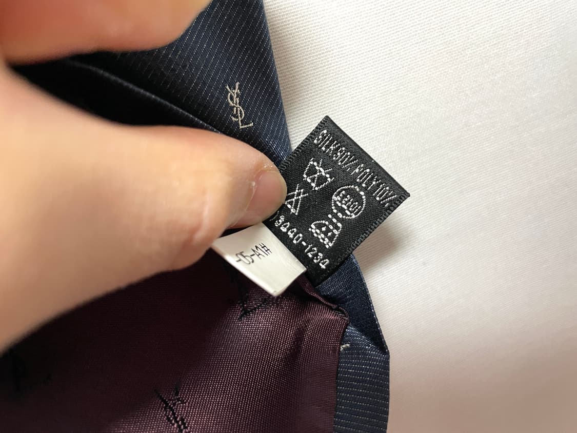 YSL 입생로랑 명품 정품 시그니처 모노그램 실크 넥타이 _ 딥블루 상품이미지10