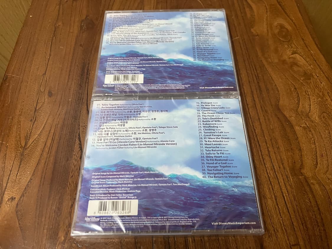 월트 디즈니 애니메이션 영화 모아나 OST 영어+한국어 초판 미개봉 CD 상품이미지4