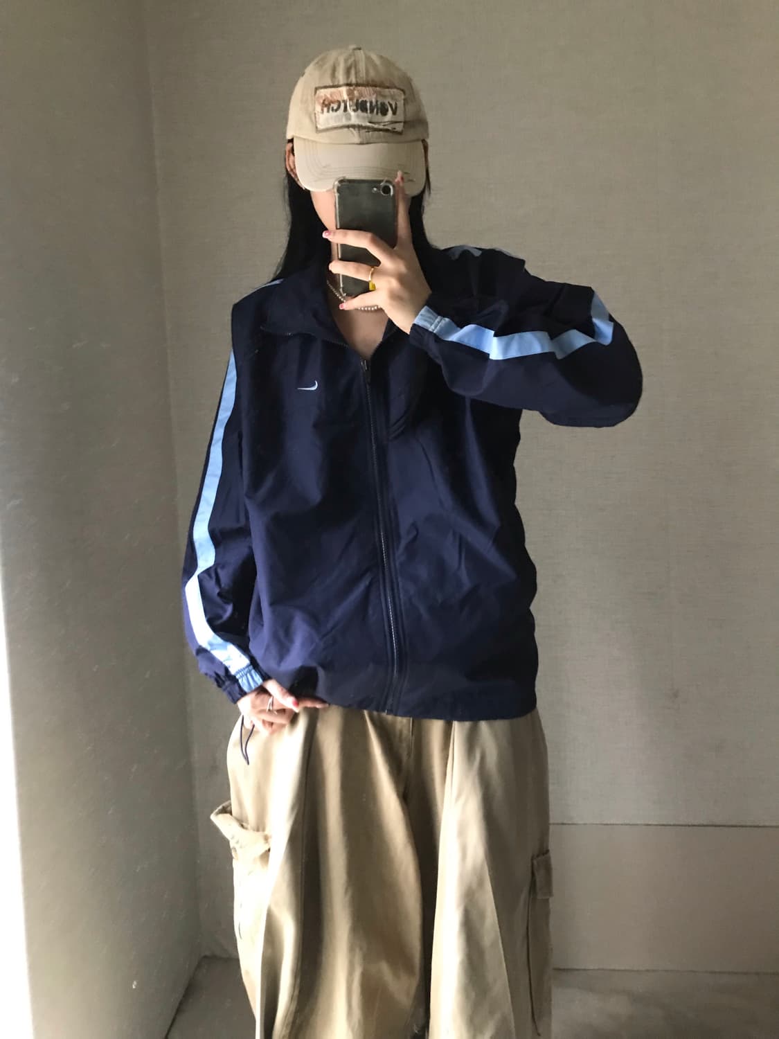 나이키 네이비 연하늘 바람막이 상품이미지1