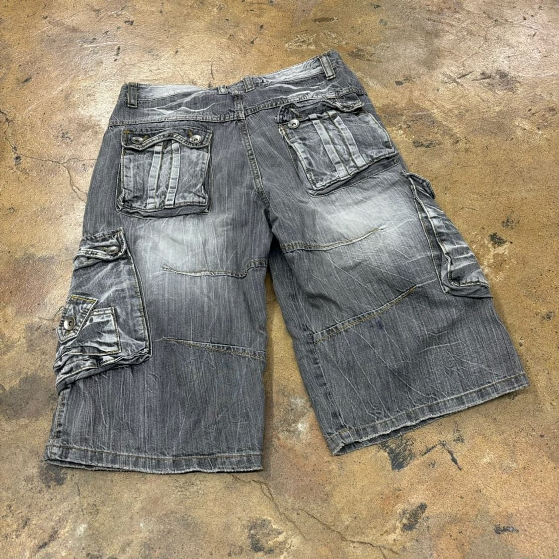 [정품/L] s.nik 흑청 워싱 카고 버뮤다  상품이미지3