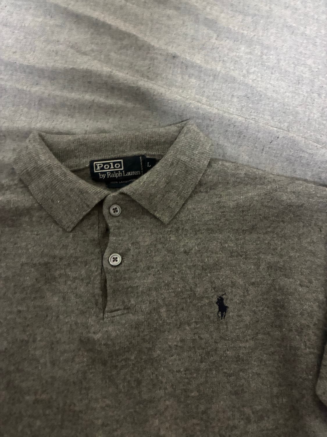 폴로 랄프로렌 그레이 카라 니트 L 상품이미지1