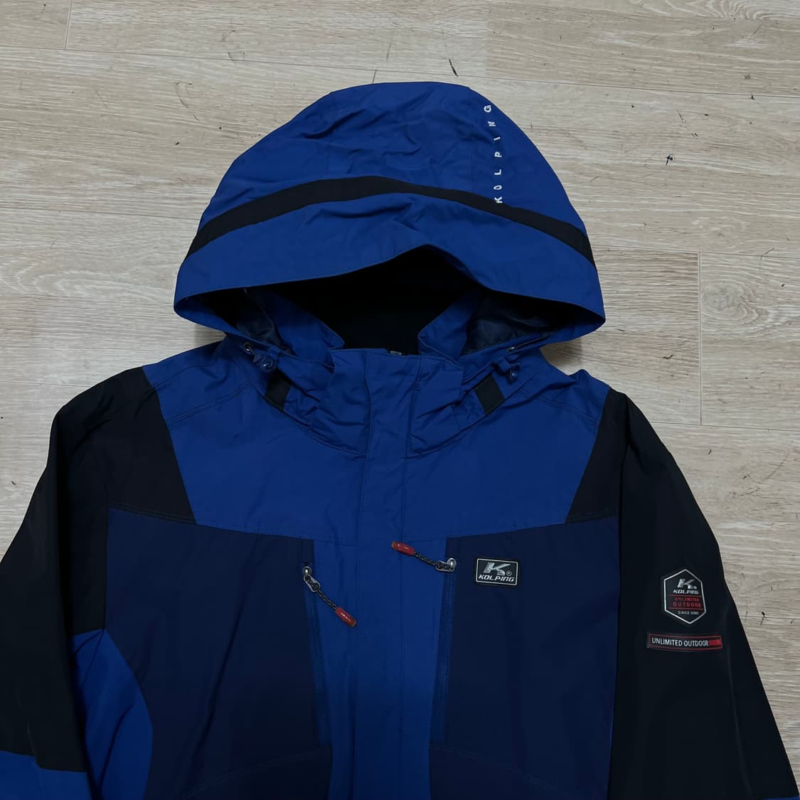 콜핑 여성 배색 기능성 바람막이 후드자켓 [블루] XL/100 상품이미지2
