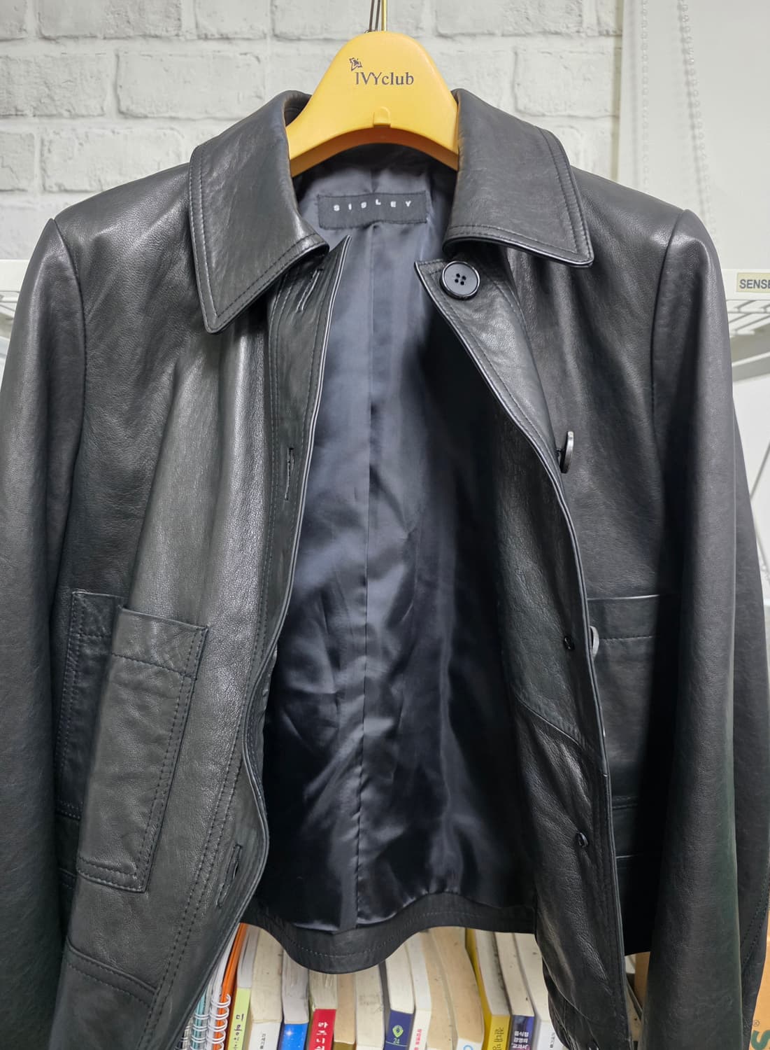 시슬리 가죽자켓 55 여성 숏 크롭 싱글 양가죽자켓 AD52 상품이미지5