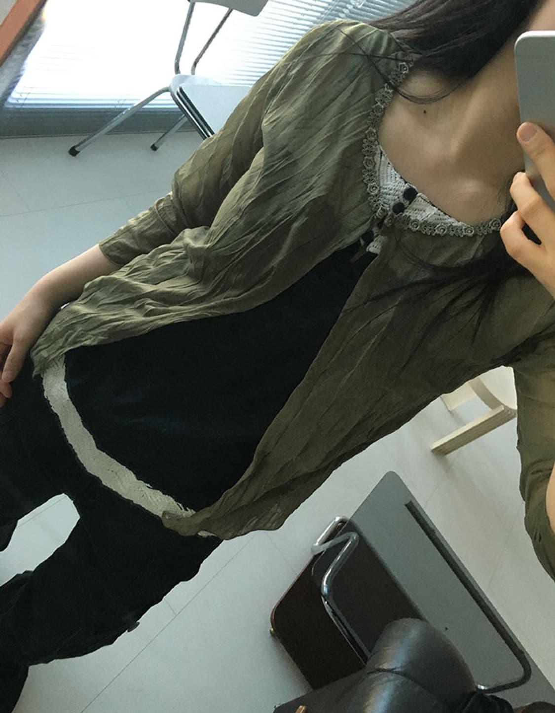 crinkle sheer cardigan 상품이미지5