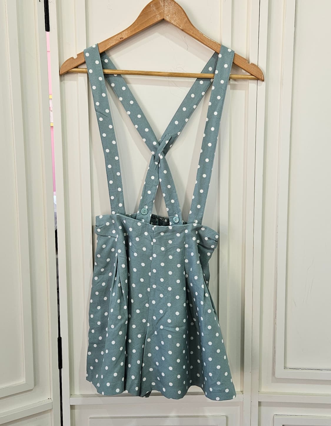 (earth music&ecology) 도트 서스펜더 팬츠 상품이미지1