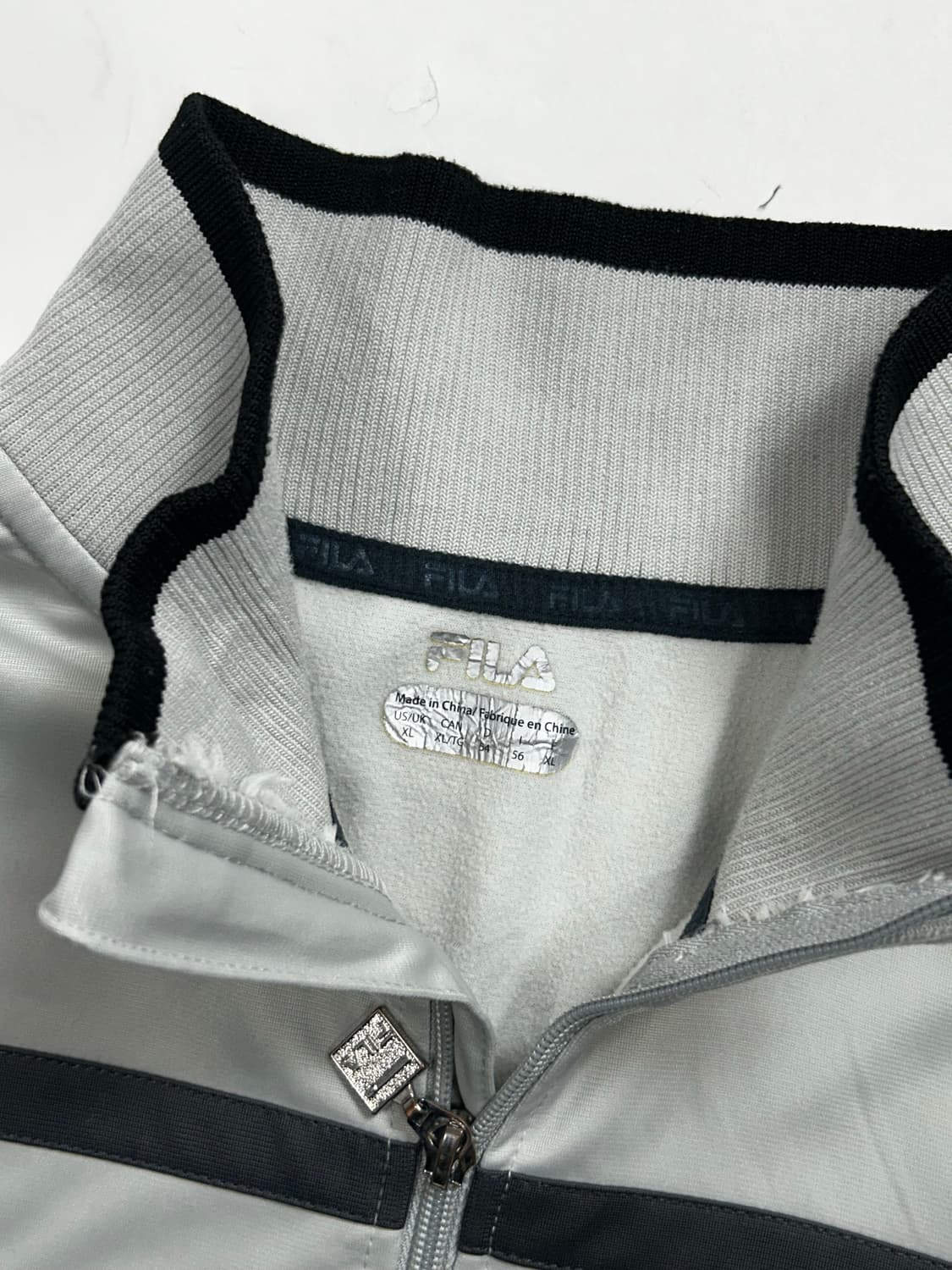 휠라 그레이 배색 트랙탑 져지 XL 상품이미지5