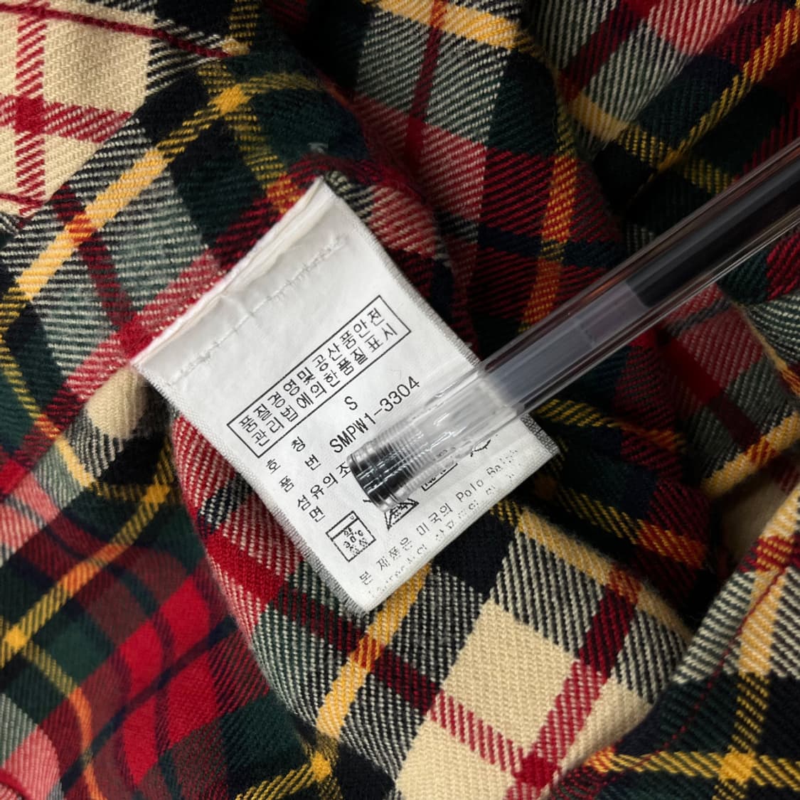 폴로 랄프로렌 딥그린포니 타탄체크 울 셔츠 S 상품이미지6