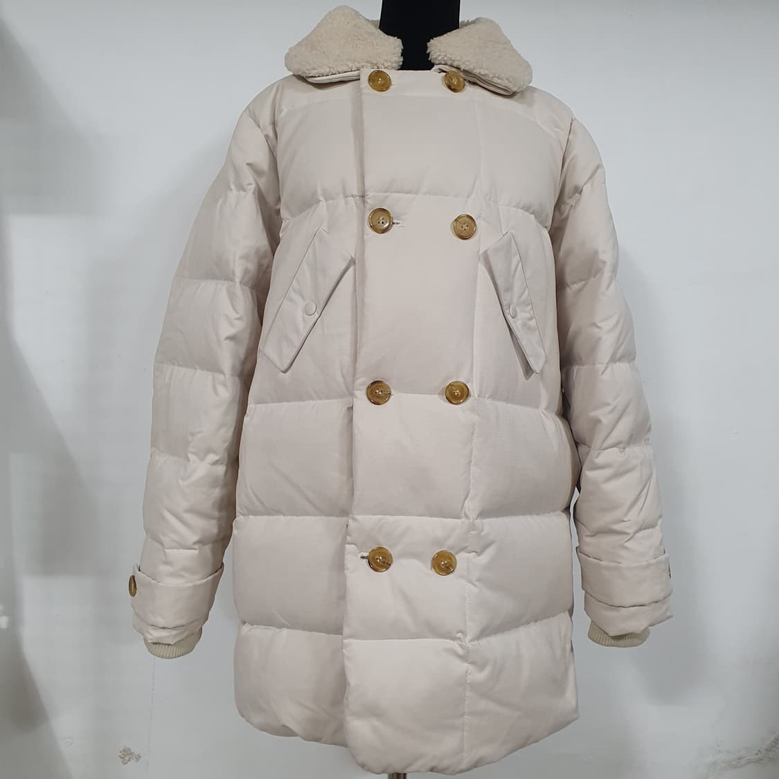 모리걸 양털 뽀글이 넥 다운 하프 패딩 점퍼 상품이미지1