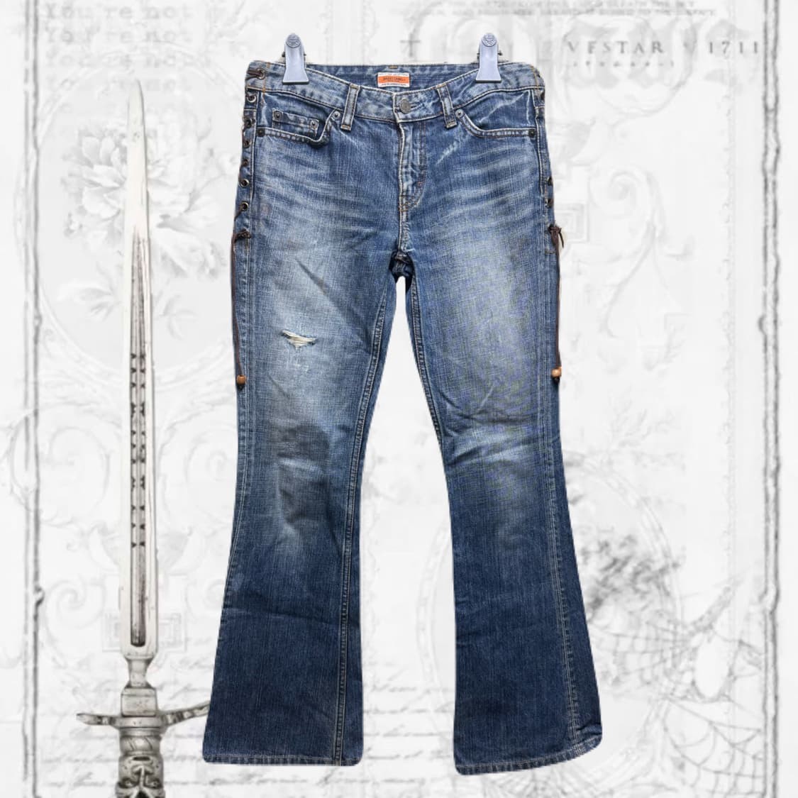 y2k 아일렛 부츠컷 팬츠 상품이미지1