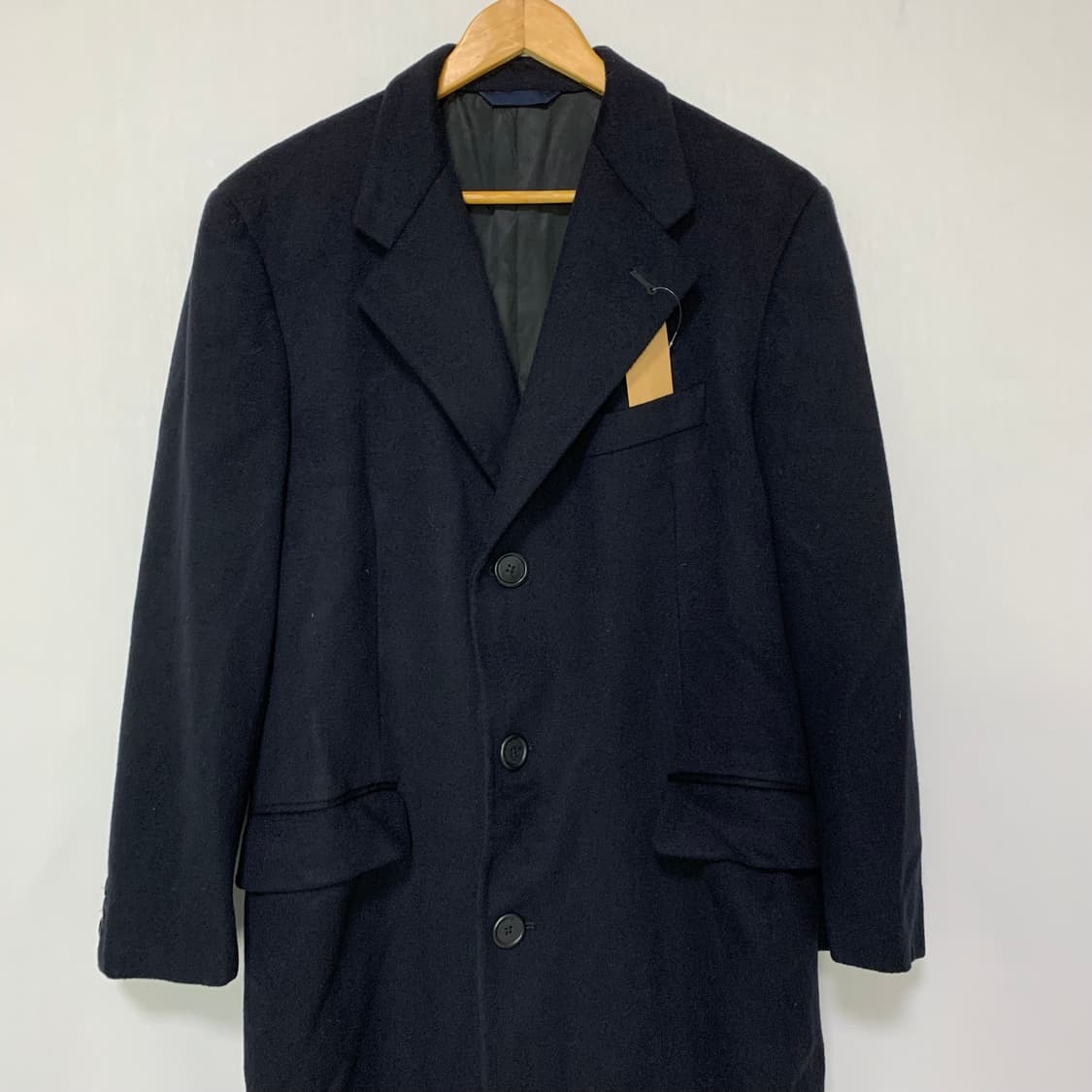 버버리 빈티지 블랙 롱 버튼 코트 남성 남녀공용 상품이미지3